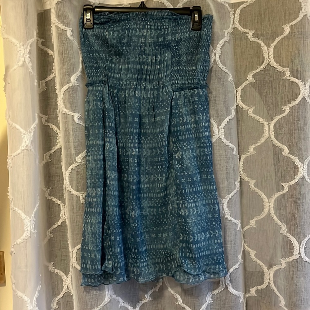 Abercrombie and fitch blue strapless dress